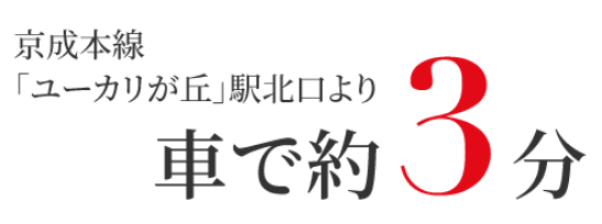 京成本線「ユーカリが丘」駅北口から車で約3分